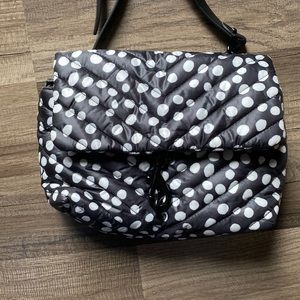 Black and white polka dot quilted Rebecca minkoff crossbody bag new with tags